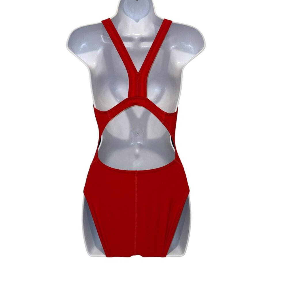 NWT Speedo Pro LT One Piece Swimsuit Womens 26 Solid Red Compression Swimming - Picture 5 of 8